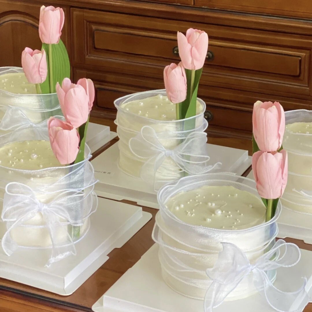 母亲节郁金香唯美蛋糕装饰