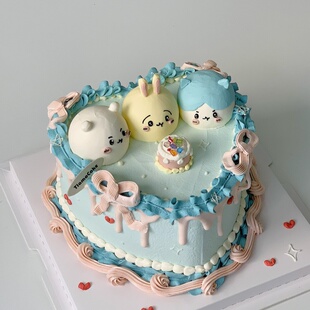 小八乌萨奇吉伊儿童生日蛋糕装饰软胶动物玩偶摆件甜品烘焙插件