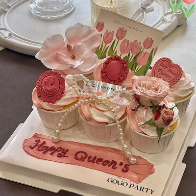 3.8女神节马芬杯蛋糕装饰摆件唯