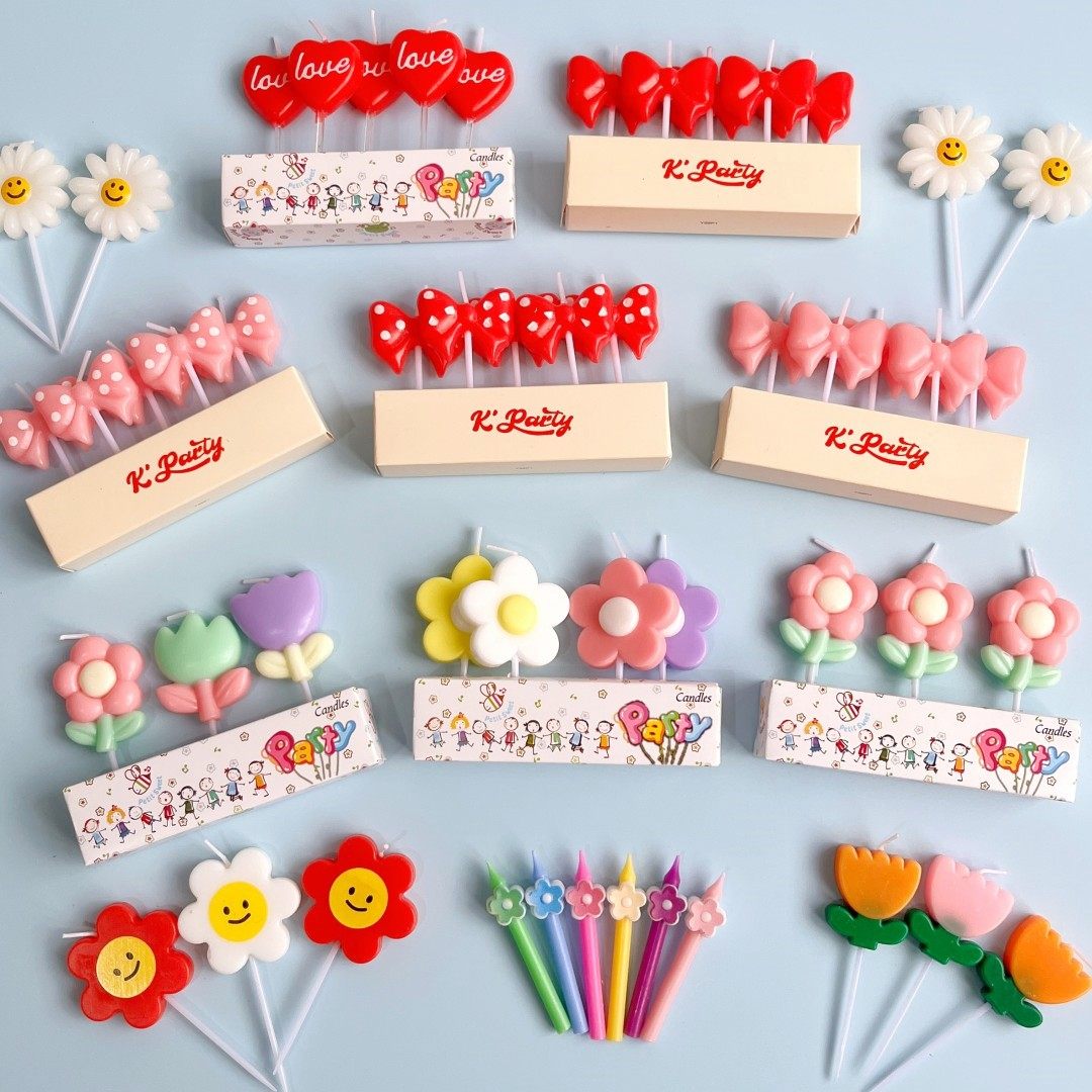 网红ins风蜡烛蛋糕装饰彩色系花朵郁金香蝴蝶结生日蜡烛韩系插件,节庆用品/礼品,节日装扮用品,淘宝优惠券,粉丝福利购,淘宝优惠卷