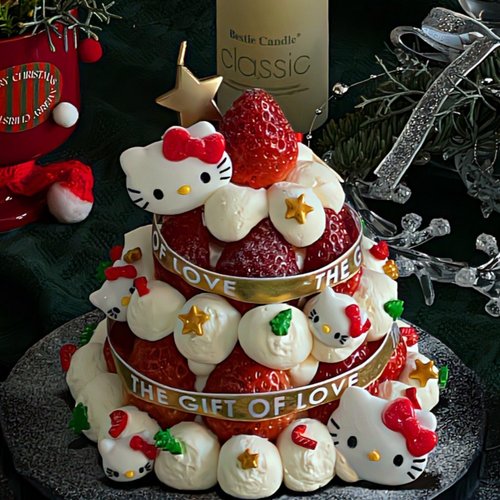 网红圣诞节许愿树HelloKitty蛋糕