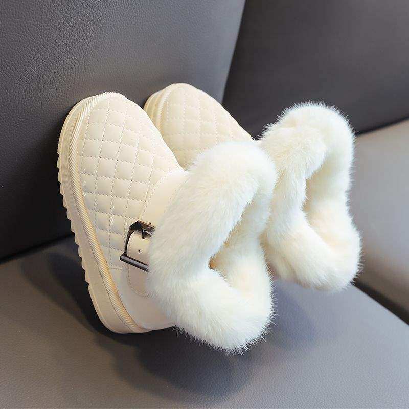 2026女童加厚防水雪地靴甜美秋冬公主棉鞋皮面防水防滑短靴加绒童,女鞋,时尚雪地靴,淘宝优惠券,粉丝福利购,淘宝优惠卷