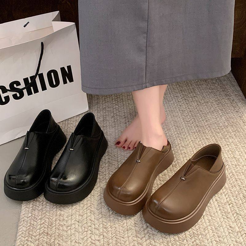 202635-43 大码女鞋41宽脚肥脚两穿厚底乐福鞋一脚蹬小皮鞋大头单,女鞋,乐福鞋（豆豆鞋）,淘宝优惠券,粉丝福利购,淘宝优惠卷