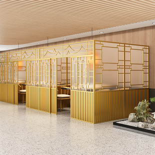 现代简约包间餐饮店酒店餐厅推拉屏风隔断火锅店包厢饭店雅间定制