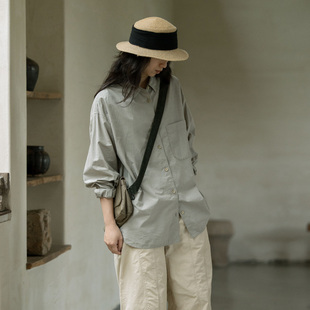 男朋友大廓形衬衫 封面是花 中性风 轻薄透气 柞蚕丝和棉混织布
