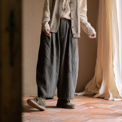 封面是花澳毛亚麻混纺植物染裤
