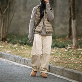 直筒加绒长裤 封面是花 抽绳 高密色织布 100%棉