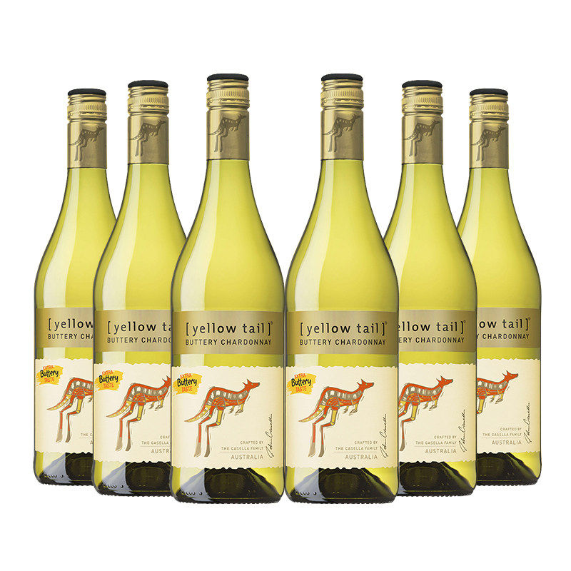 yellow tail黄尾袋鼠巴特利霞多丽白葡萄酒澳洲原瓶进口葡萄酒