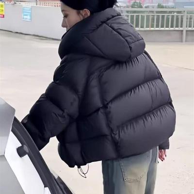 棉服女款爆款2025新款羽绒棉衣短款宽松冬季外套反季清仓黑色棉袄