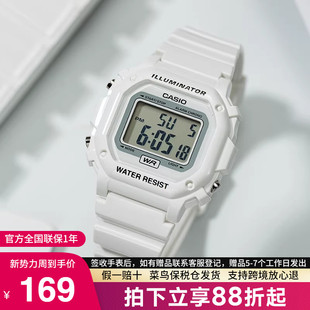 108WHC casio卡西欧手表男小方块运动款 女学生复古石英电子表F