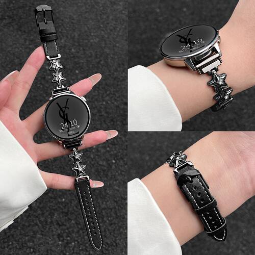 适用oppoX2手表watchx2mini表带星星皮质S/X表链4pro智能3/se运动