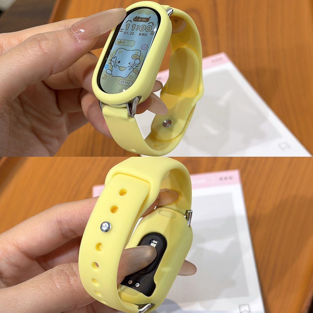 适用小米手环10表带9/8反扣硅胶NFC陶瓷版腕带新色秋冬暖黄配壳10