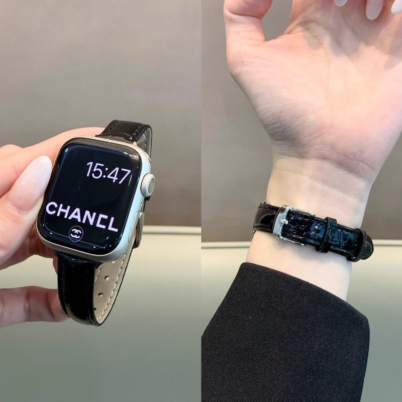 安可拉红适用荣耀亲选Rossini 2i表带竹节纹Haylou Watch皮质表带