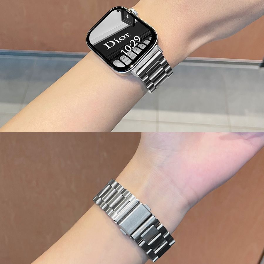 适用IQOO WATCH GT2手表表带vivo watch gt2金属不锈钢三珠钢带男