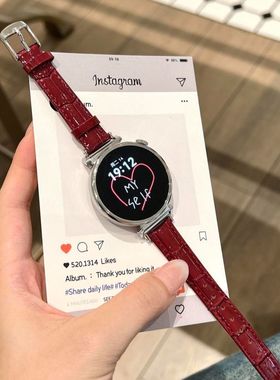 安可拉红适用三星watch4/5/6/7手表双钉扣Active1/2代新GearS3/S4