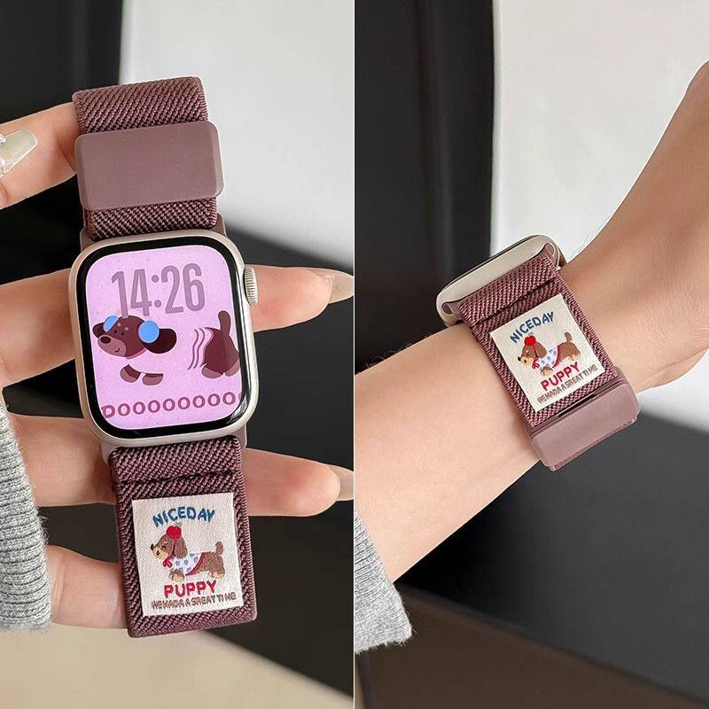 可爱腊肠狗平纹磁吸适用华为手表fit5pro/3/2/1表带fit4/fit2腕带