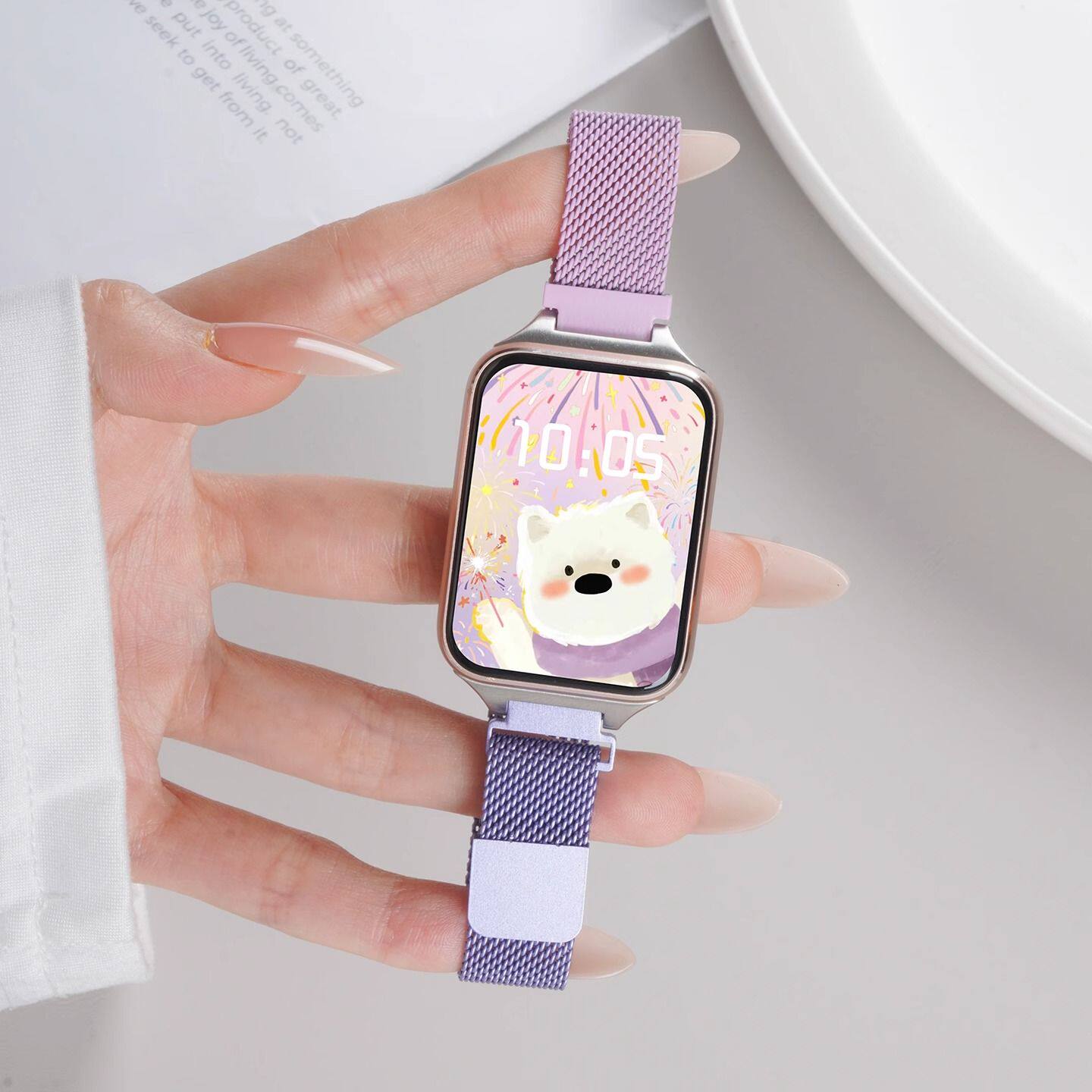 适用小米手环9pro表带细款米兰尼斯腕带红米watch6/5金属8pro磁吸