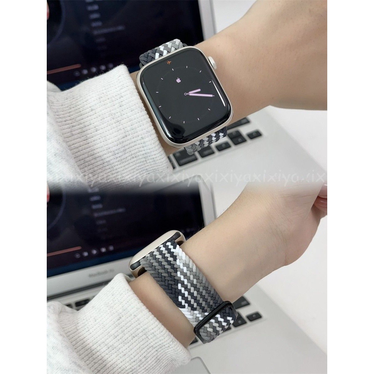 适用荣耀手表X5表带滑扣编织弹力带表带honor腕带运动透气荣耀X5