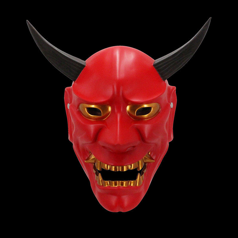 万圣节新品日本般若鬼首恶魔能面纹身cos装饰树脂面具