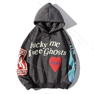 源头2021新款 周边 跨境 Lucky连帽Me I See Ghosts 3D数码印花