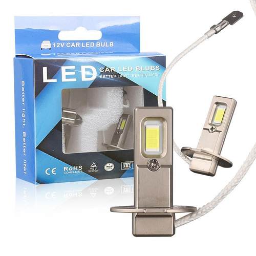 跨境热销汽车led前大灯H3迷你直插式1:1设计高亮LED大灯工厂直销