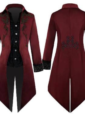 万圣节中世纪文艺复兴复古男士服装欧式复古宫廷燕尾服裤子演出服