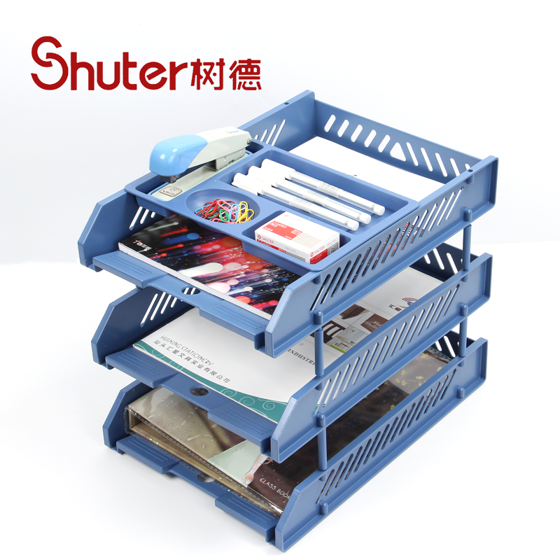 办公室桌面文件架 资料架 桌上 多功能A4文件筐 三层文件盘文件栏