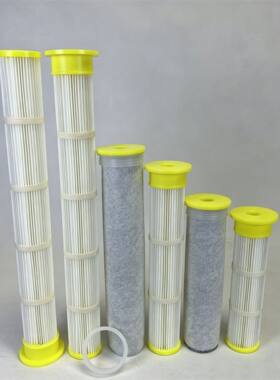 真空上料机滤芯 黄色PU胶端盖 吸料机无尘投料线滤筒 粉尘过滤器