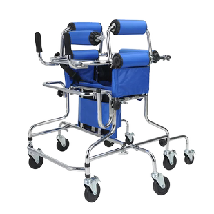 儿童助行器带轮带座脑瘫 偏瘫痪下肢康复训练学步车站立架防侧翻