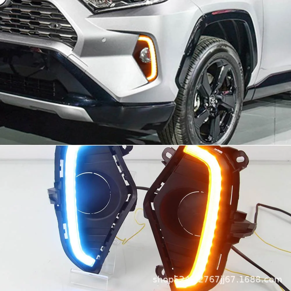 适用于丰田19-21款RAV4日行灯新rav4荣放雾灯框LED日间行车灯转向