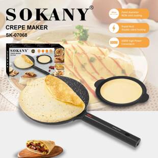 出口SOKANY07068薄饼机家用摊饼机快速加热不沾涂层CREPE MAKER