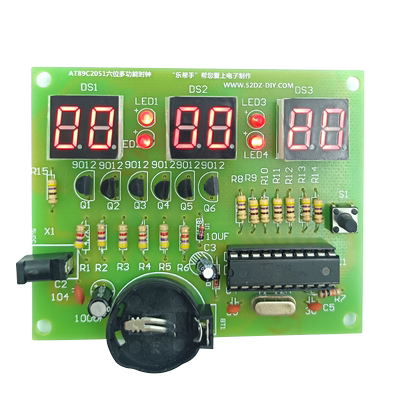 AT89C2051六位数字电子时钟套件