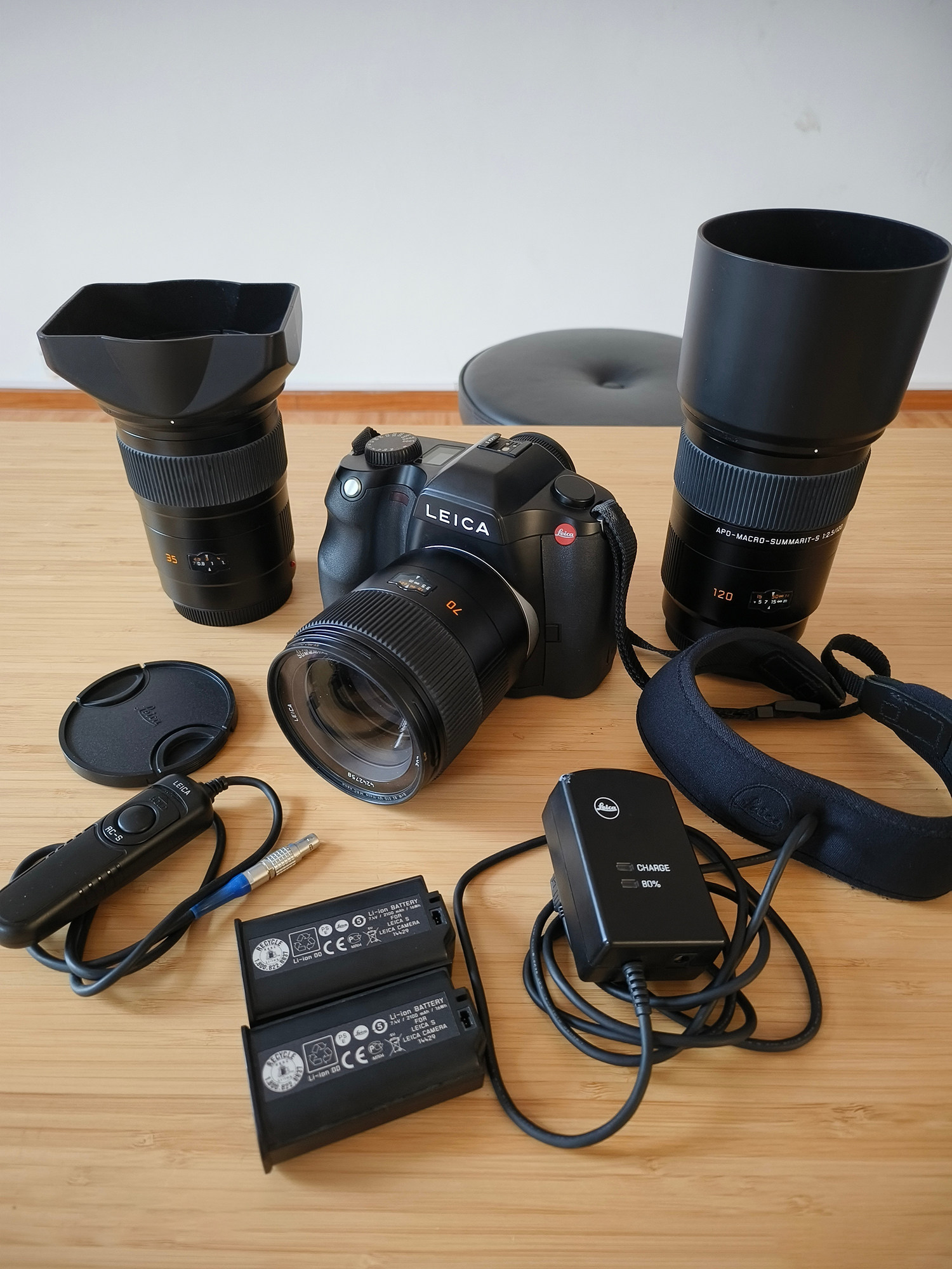 徕卡中画幅 LEICA S006加S70 2.5+S120 2.5两镜 东来二手