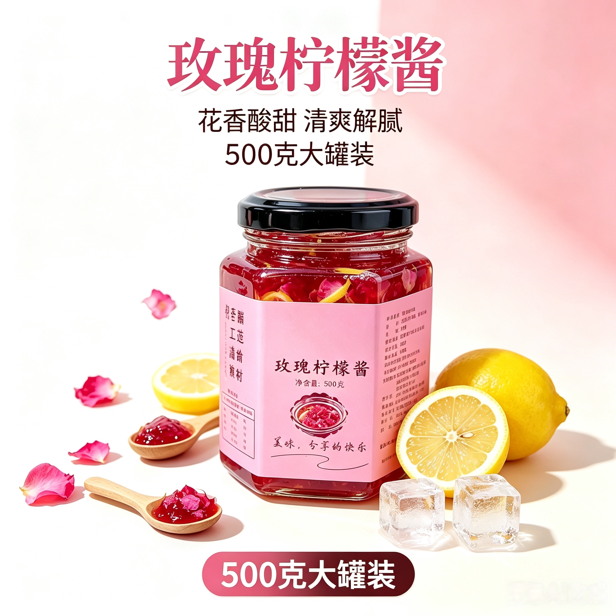 纯手工零添加鲜做鲜发玫瑰柠檬酱酱类调料