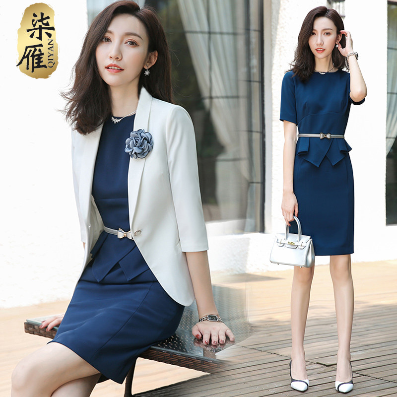 职业装气质女神范套裙春季时尚高端商务西装正装美容院工作服套装