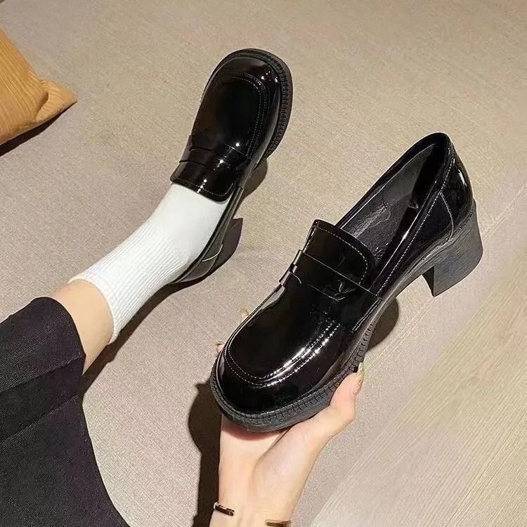 玛丽珍鞋女春秋软皮百搭单鞋粗跟防滑学院风JK制服复古英伦单鞋图片