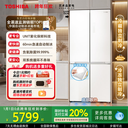 东芝白珍珠549双系统制冰冰箱