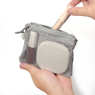 网格包零碎包双拉链包网袋收纳包化妆包耳机小包女多功能网眼便携