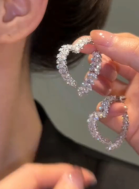 气质轻奢穗穗平安爱心耳环女麦穗耳钉网红简约高级感纯银针耳饰品