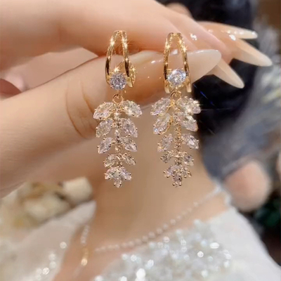 轻奢高级感麦穗流苏耳环女