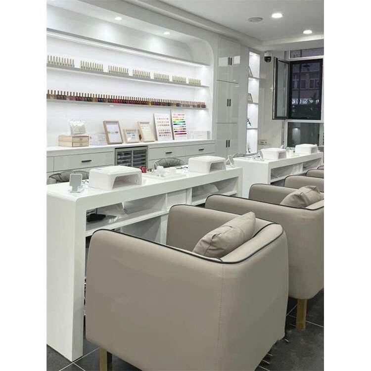 韩式时尚网红美甲桌椅套装简约经济型美甲店桌日式单、双人美甲桌