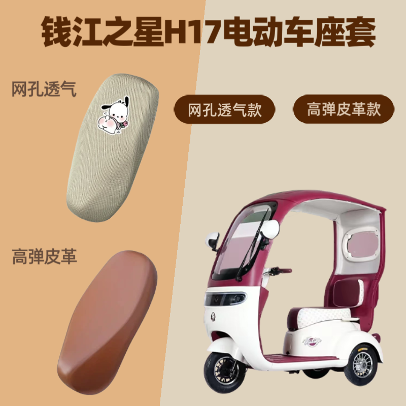 专用于钱江之星H17电动车座套电瓶摩托车坐垫套防晒网罩四季通用
