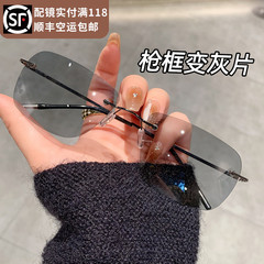 超轻无框近视墨镜男款开车专用2025新款偏光太阳眼镜变色防紫外线