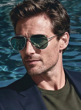 超轻β钛飞行员式墨镜男士开车专用近视太阳镜高级感蛤蟆镜带度数