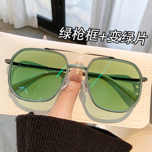 自动感光变色防蓝光眼镜男款近视大脸抗辐射疲劳护眼平光镜无度数