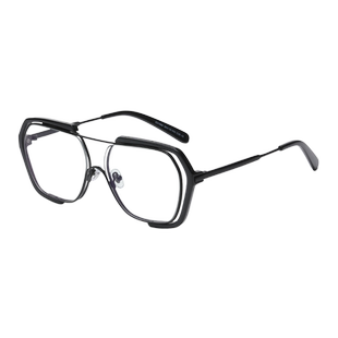 痞帅感光变色近视眼镜男款防蓝光辐射平光潮流大脸连体有色墨镜女