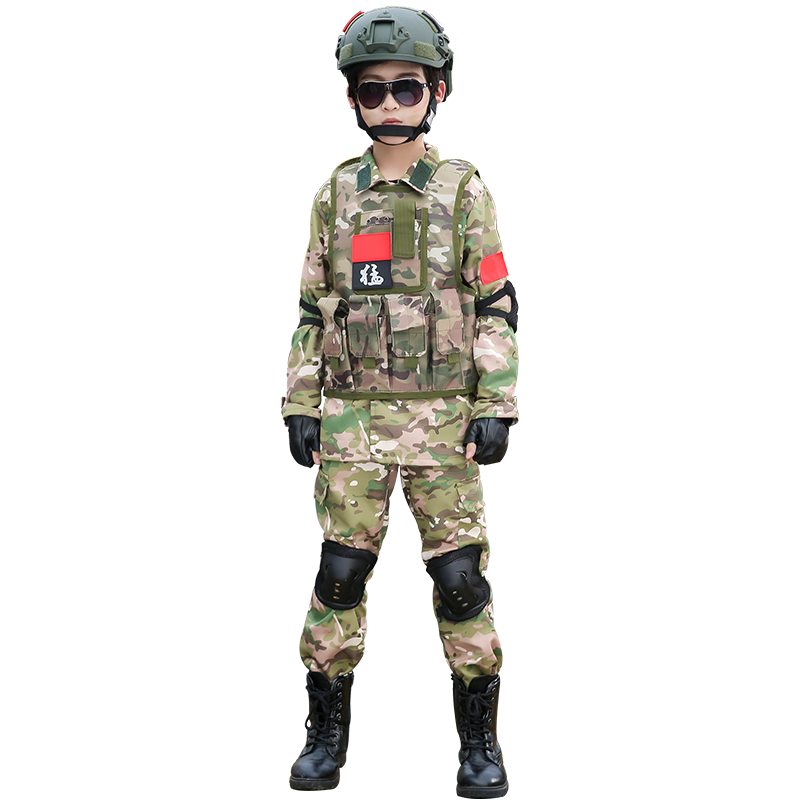 儿童迷彩服套装男童特种兵吃鸡装备三级包儿童节演出服学生军训服