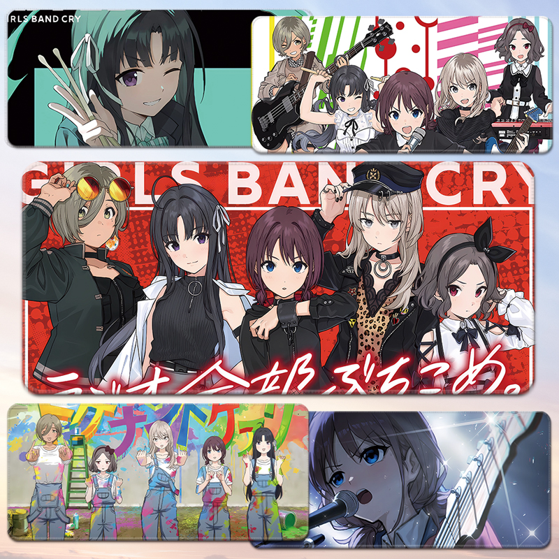 哭泣少女乐队鼠标垫GIRLS BAND CRY超大电脑键盘桌垫动漫周边小号