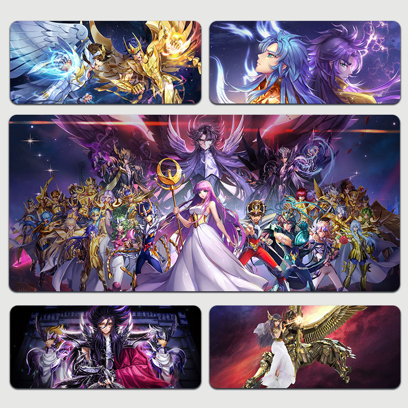 圣斗士星矢鼠标垫黄金圣斗士冥王哈迪斯超大防水加厚锁边书桌垫
