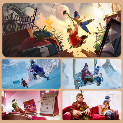 双人成行游戏周边超大鼠标垫加厚锁边ItTakesTwo电脑键盘垫书桌垫